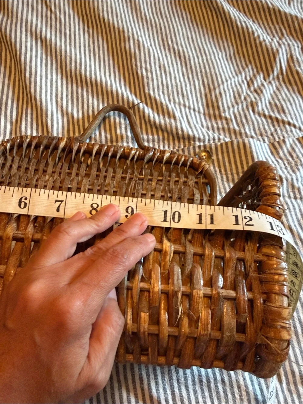 Woven Brown Rattan Wall Basket Organizer